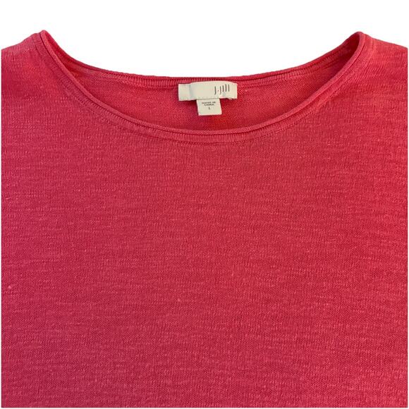 J. Jill Pink 3/4 Sleeve Linen Blend Round Neck Shirt Size Large - Picture 7 of 13